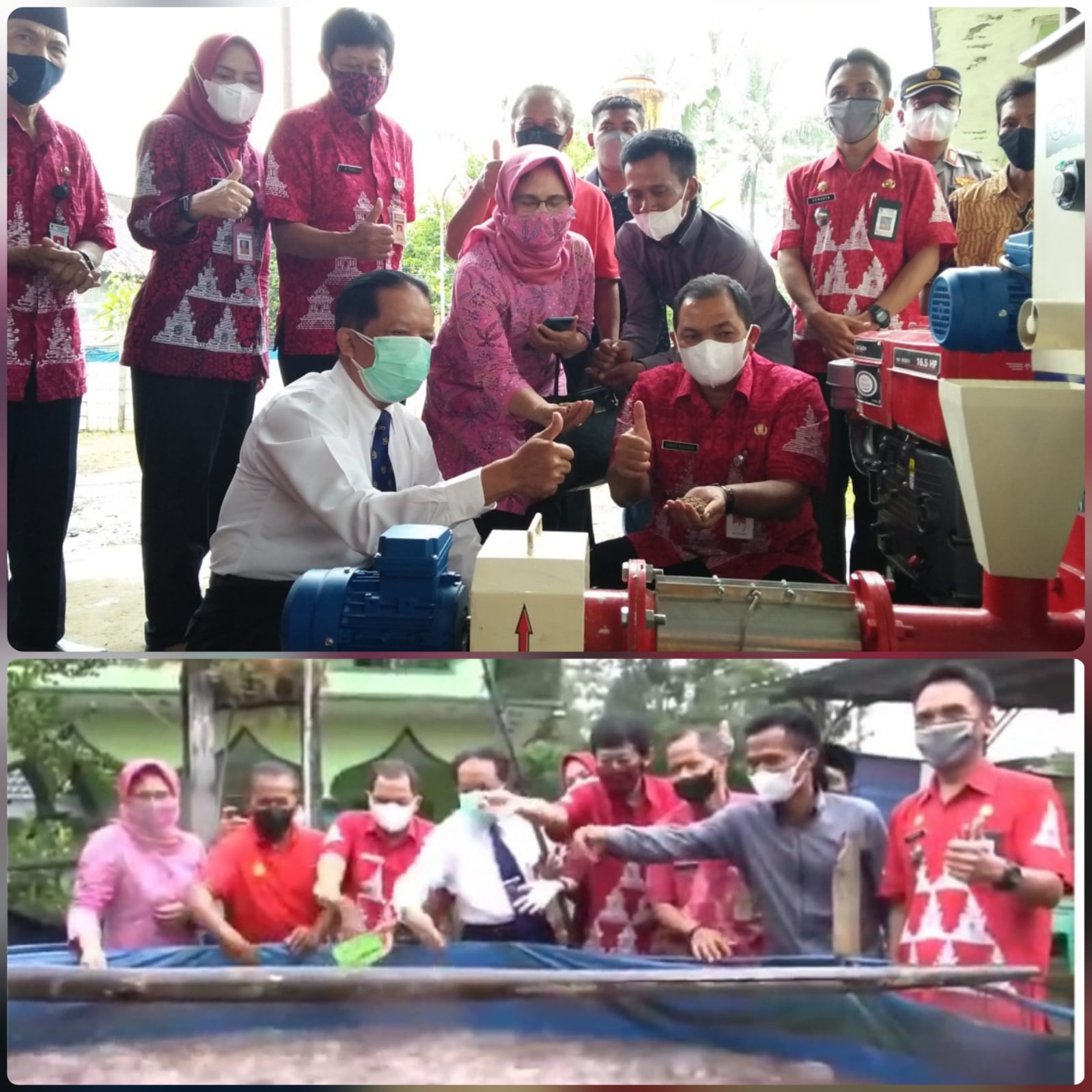 Untag Serahkan Bantuan Mesin Ekstruder Untuk Produksi Pakan Ikan Lele di Desa Sruwen.