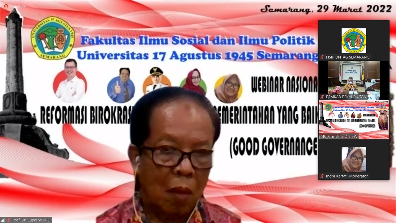 Untag Gelar Webinar Reformasi Birokrasi Jadi Tulang Punggung Perubahan.