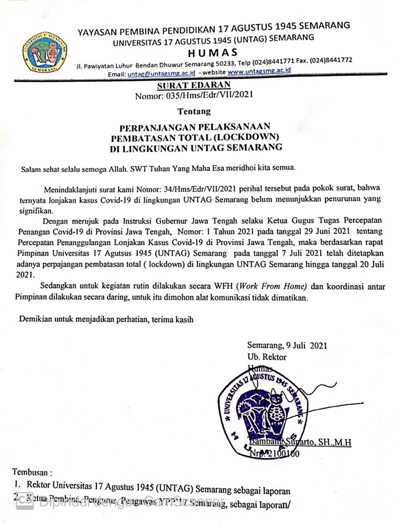 Informasi Perpanjangan WFH